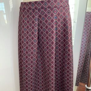 Abercrombie & Fitch Red Multicoloured Midi Skirt Size L NWT